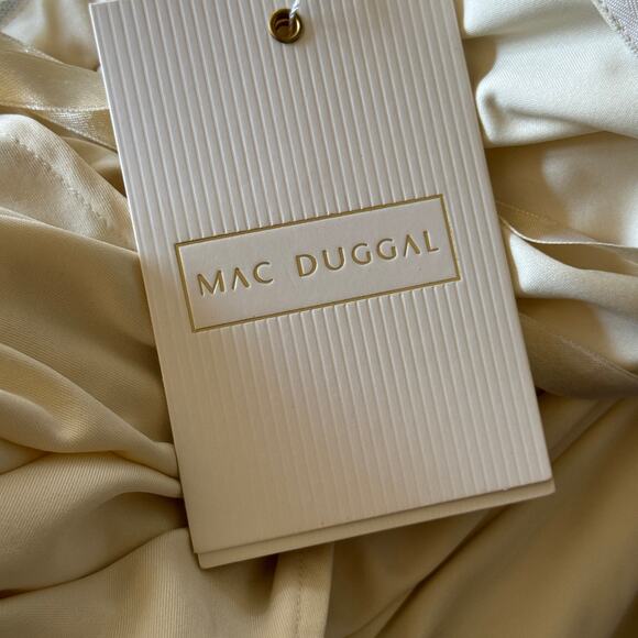 Mac Duggal 35106 Floral Embroidered Tiered Cutout Maxi Dress Cream Size 8 NWT - Picture 11 of 14